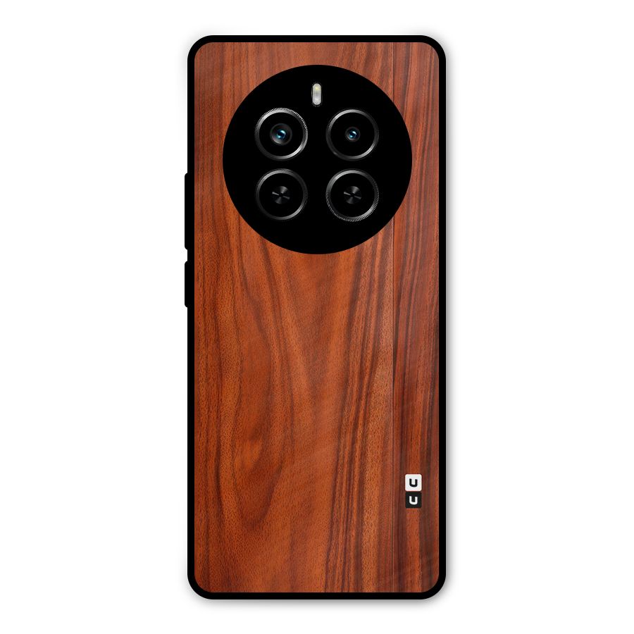 Wooden Texture Printed Metal Back Case for Realme P1 Pro
