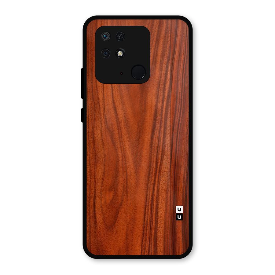 Wooden Texture Printed Metal Back Case for Redmi 10 Power