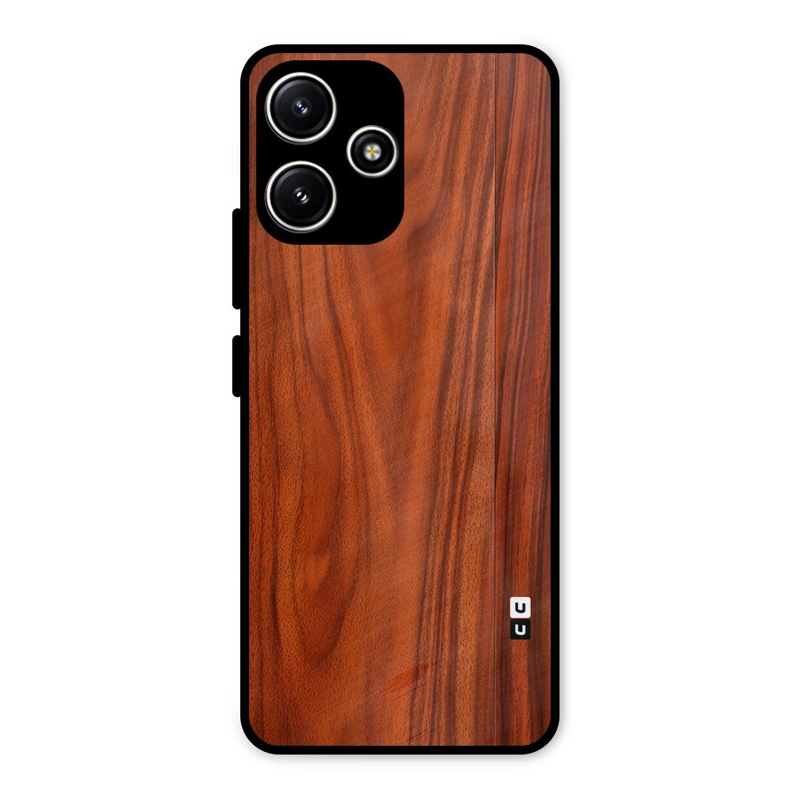 Wooden Texture Printed Metal Back Case for Redmi 12 5G
