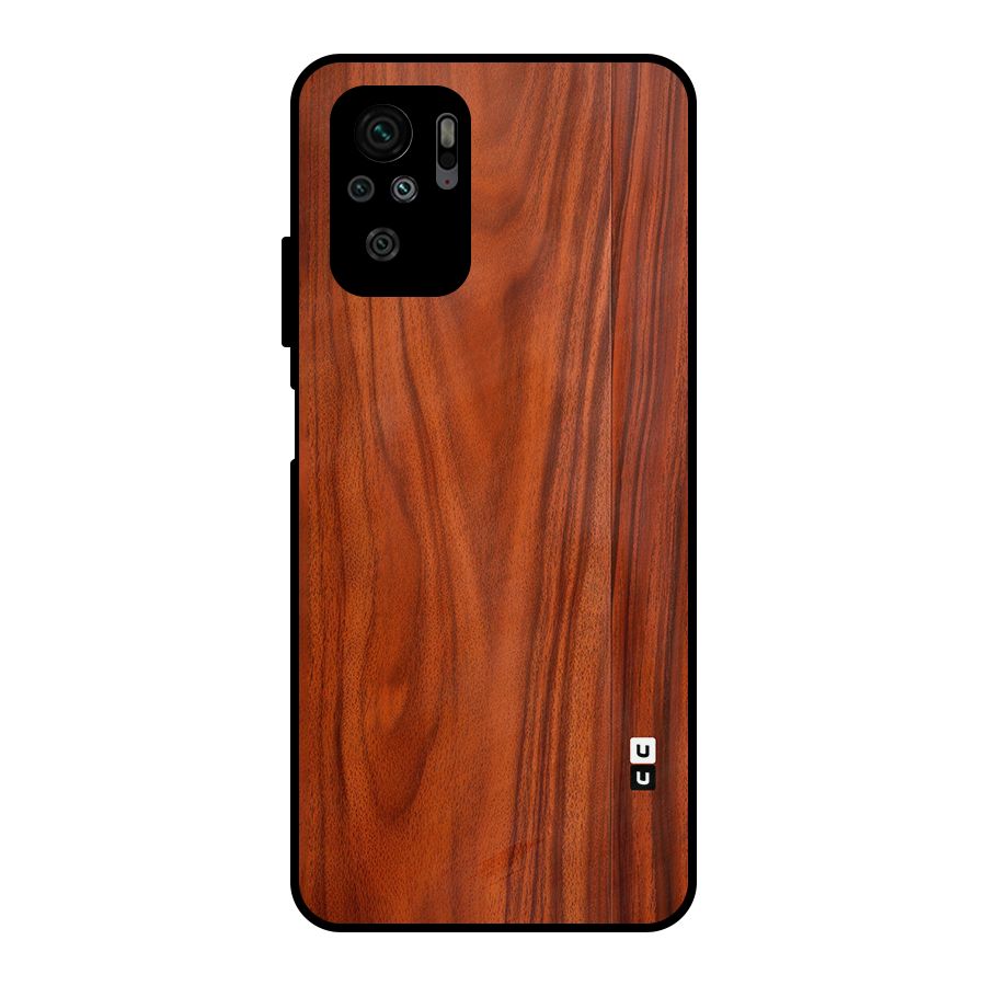 Wooden Texture Printed Metal Back Case for Redmi Note 10S