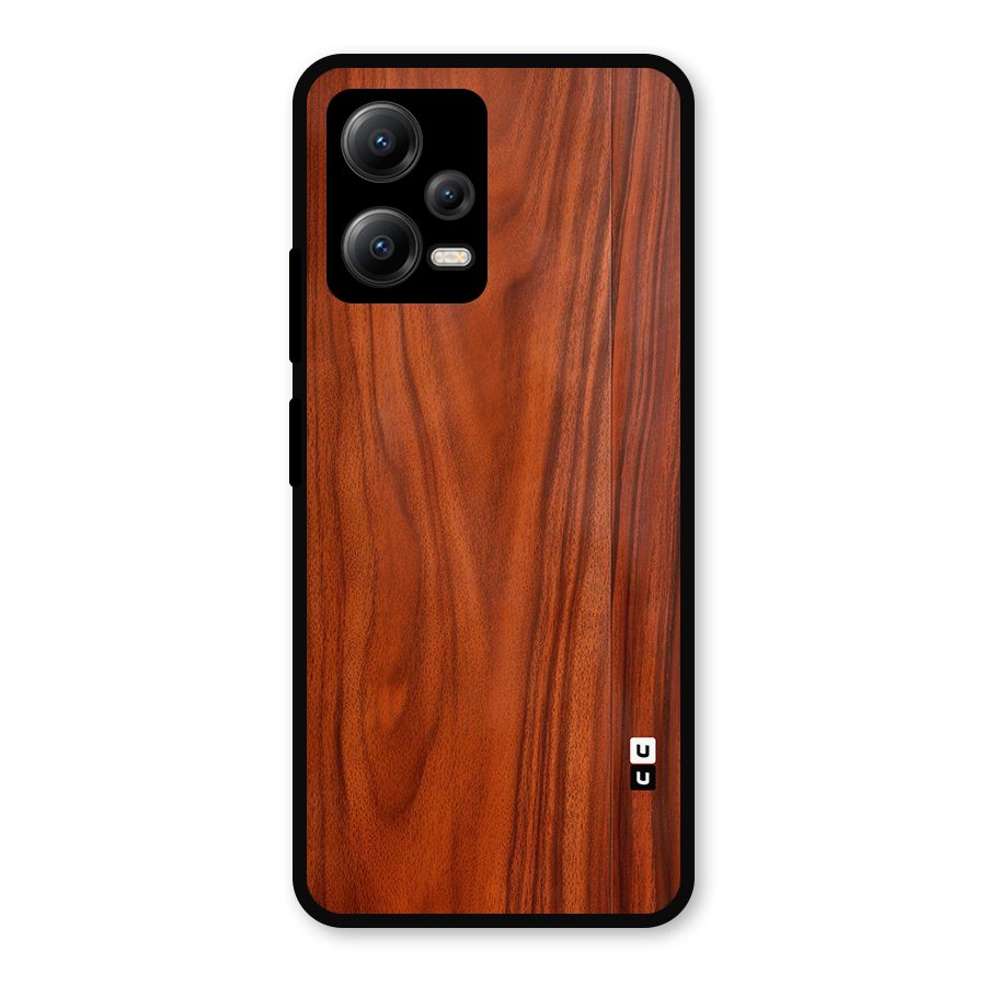 Wooden Texture Printed Metal Back Case for Redmi Note 12 5G
