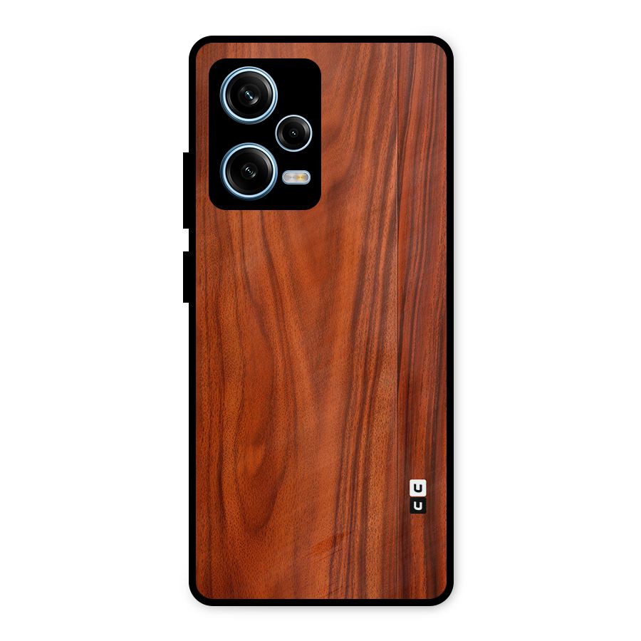 Wooden Texture Printed Metal Back Case for Redmi Note 12 Pro
