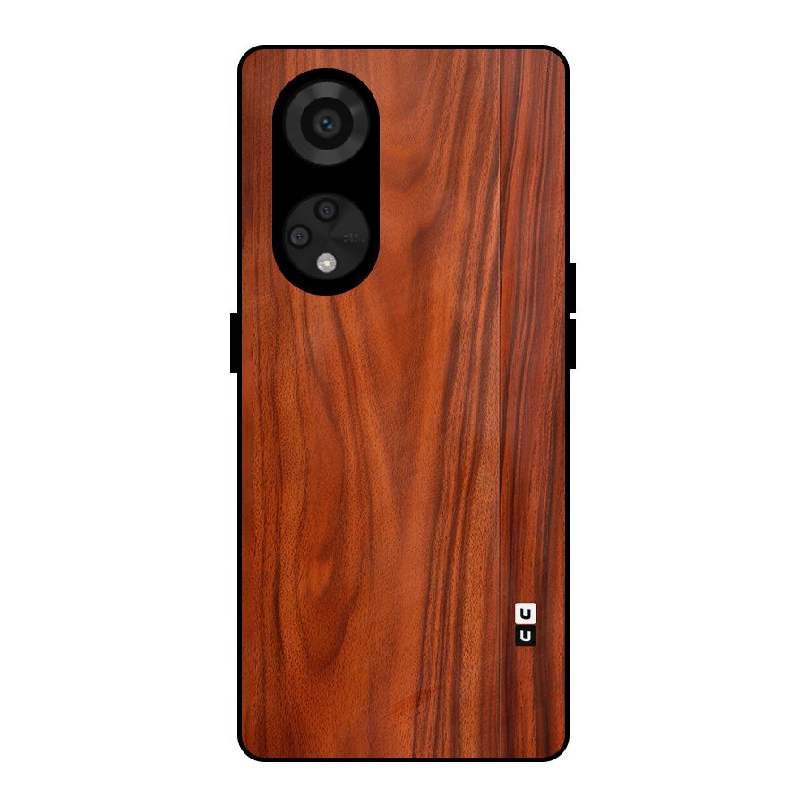 Wooden Texture Printed Metal Back Case for Reno8 T 5G