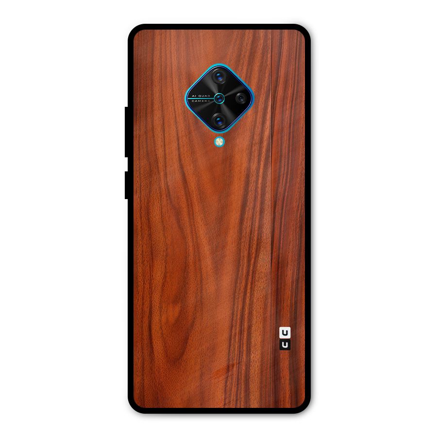 Wooden Texture Printed Metal Back Case for Vivo S1 Pro