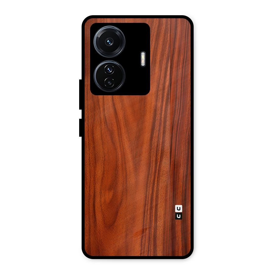 Wooden Texture Printed Metal Back Case for Vivo T1 Pro