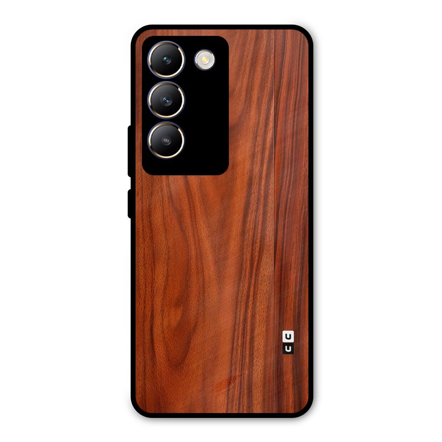 Wooden Texture Printed Metal Back Case for Vivo T3 5G