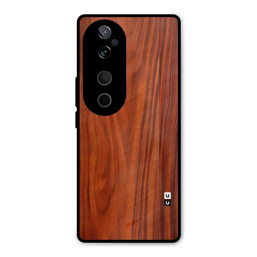 Wooden Texture Printed Metal Back Case for Vivo T3 Ultra