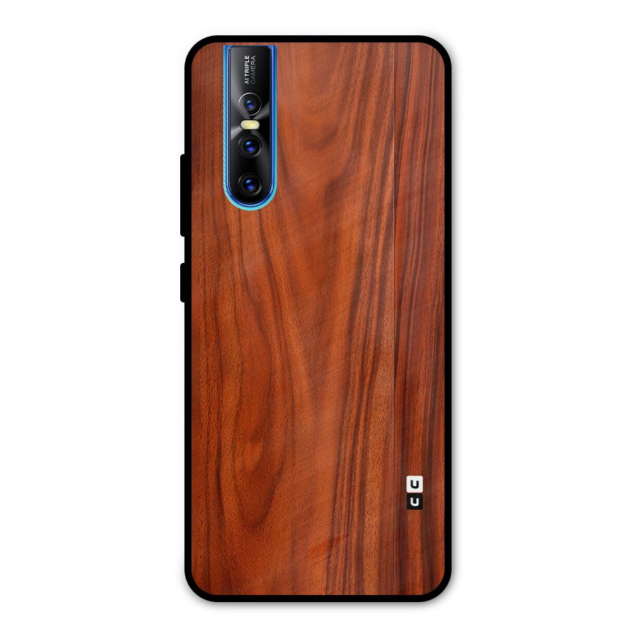 Wooden Texture Printed Metal Back Case for Vivo V15 Pro