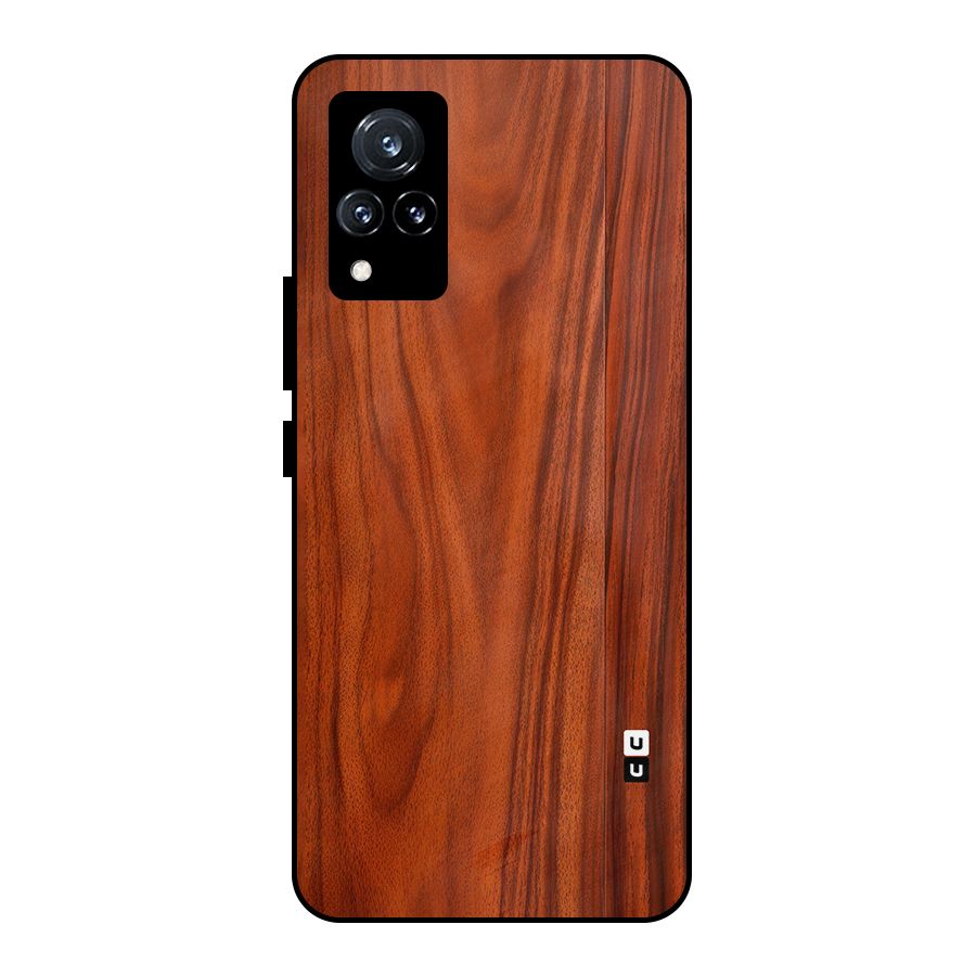 Wooden Texture Printed Metal Back Case for Vivo V21 5G