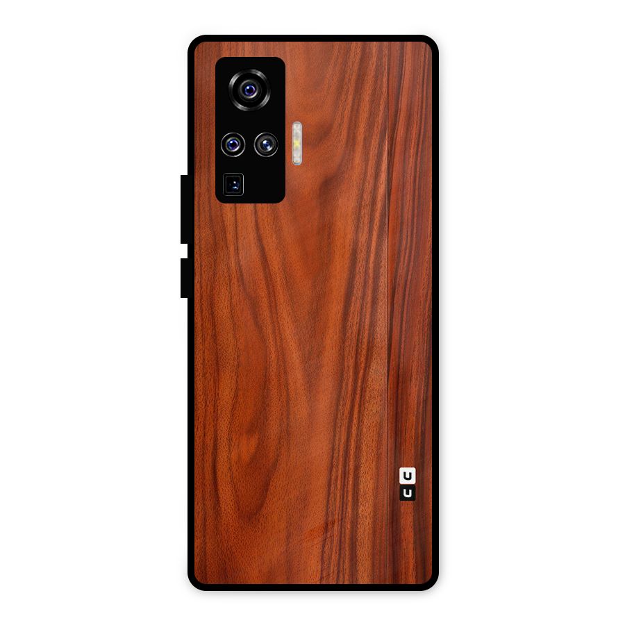 Wooden Texture Printed Metal Back Case for Vivo X50 Pro