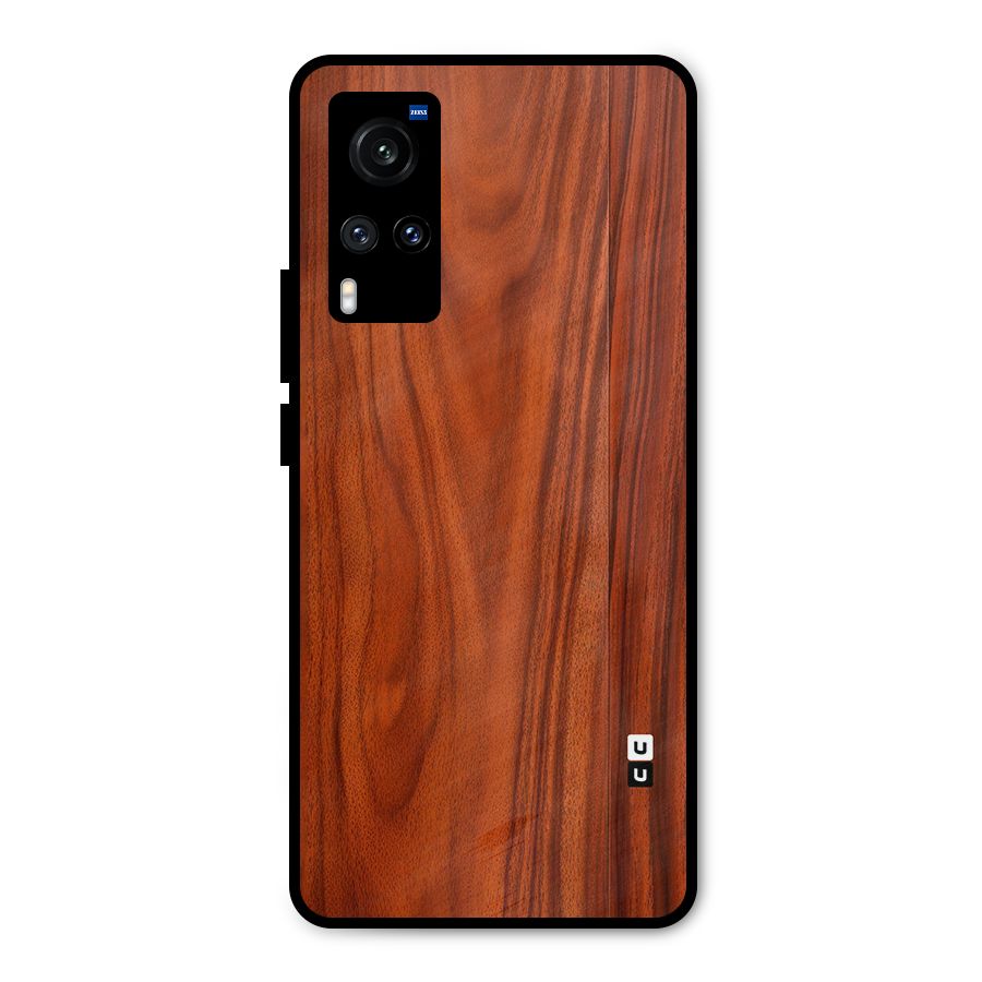 Wooden Texture Printed Metal Back Case for Vivo X60