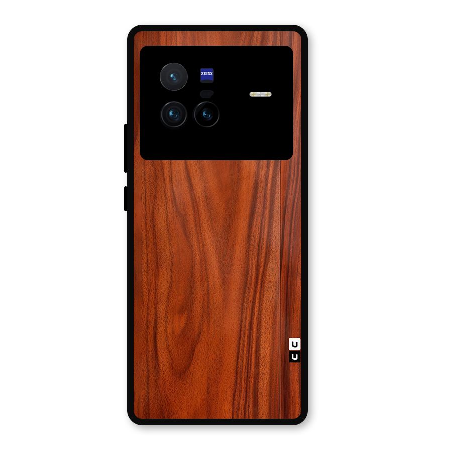 Wooden Texture Printed Metal Back Case for Vivo X80