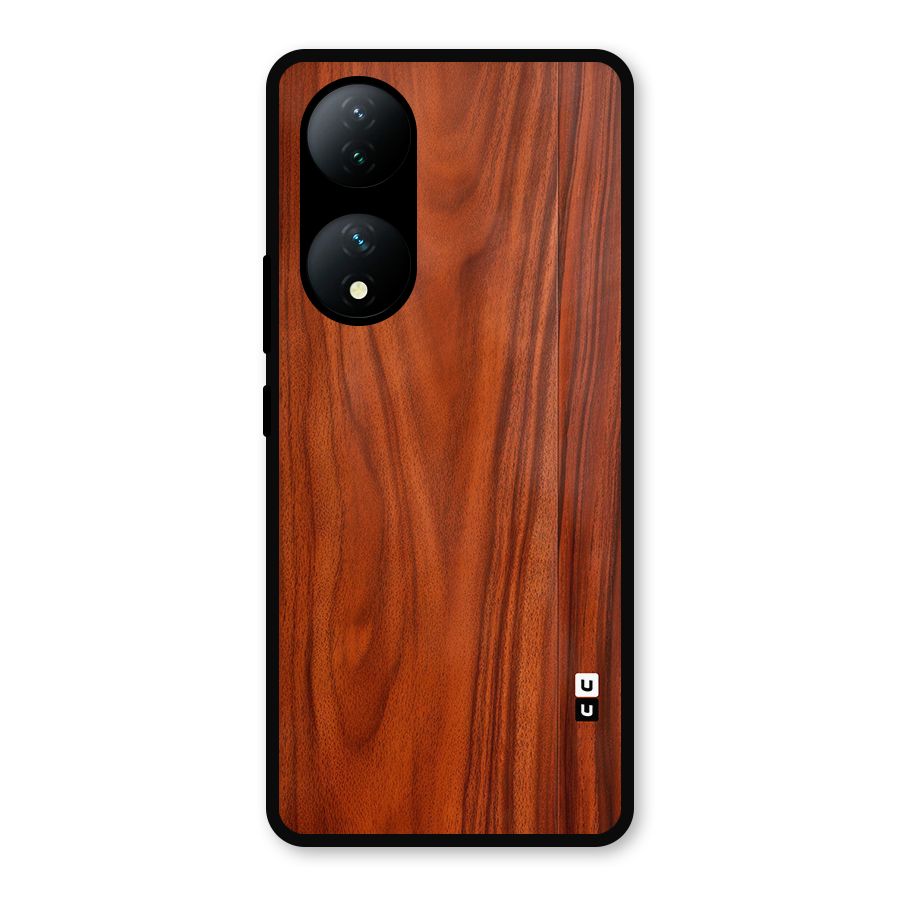 Wooden Texture Printed Metal Back Case for Vivo Y100a