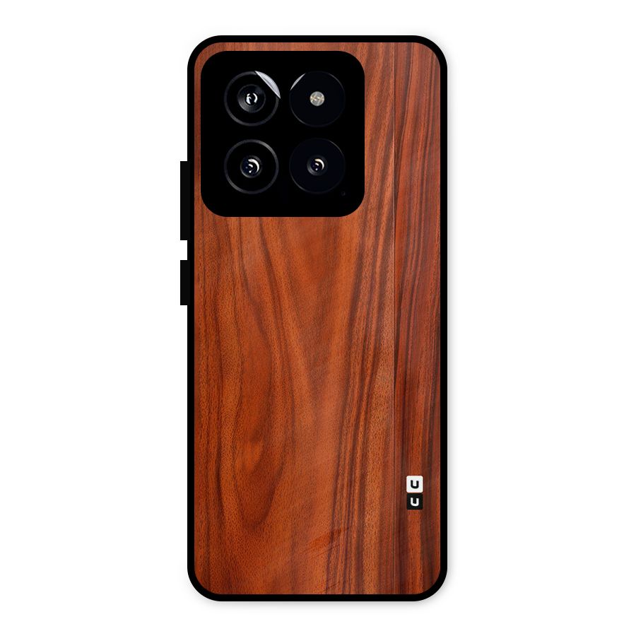 Wooden Texture Printed Metal Back Case for Xiaomi 14