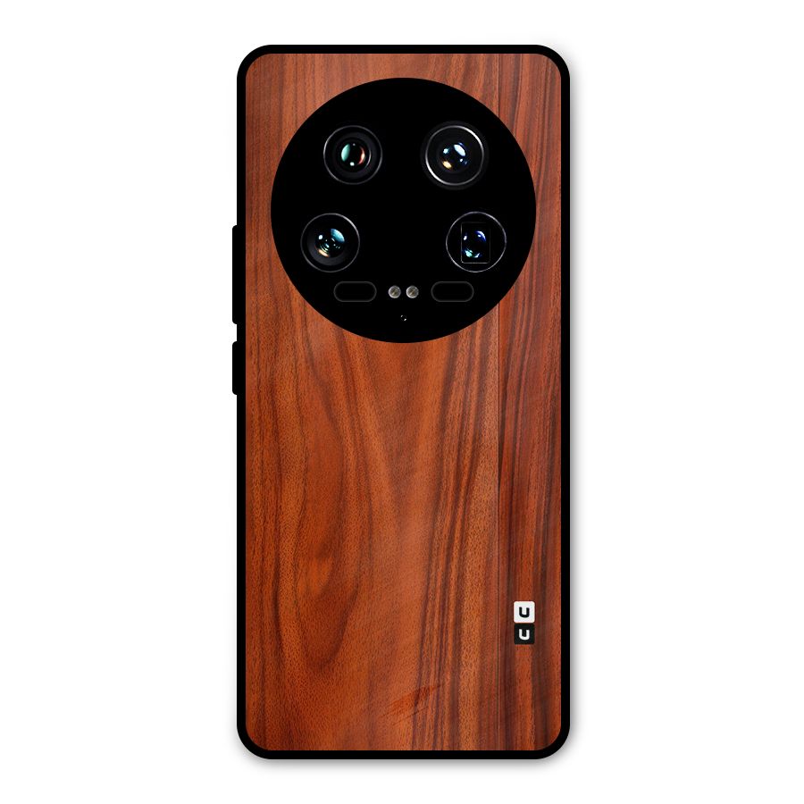 Wooden Texture Printed Metal Back Case for Xiaomi 14 Ultra
