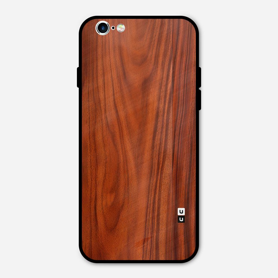 Wooden Texture Printed Metal Back Case for iPhone 6 6s