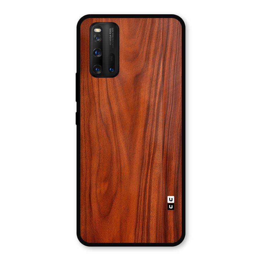 Wooden Texture Printed Metal Back Case for iQOO 3