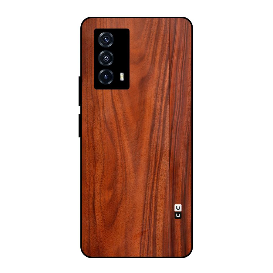 Wooden Texture Printed Metal Back Case for iQOO Z5