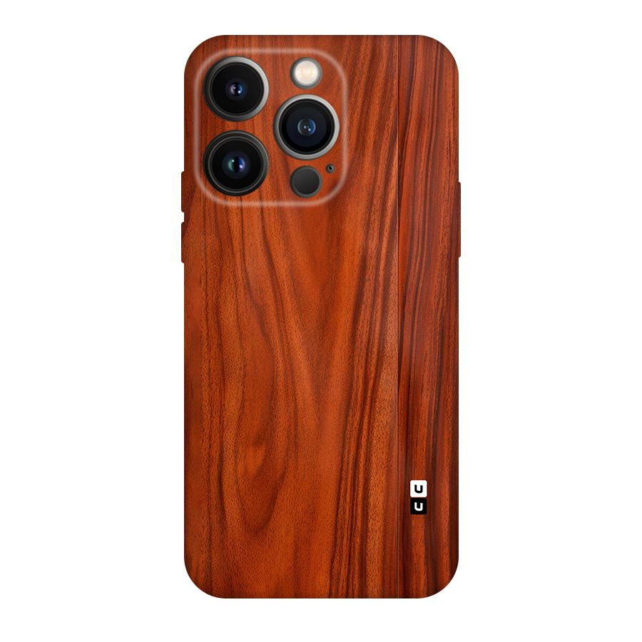 Wooden Texture Printed Original Polycarbonate Back Case for iPhone 14 Pro