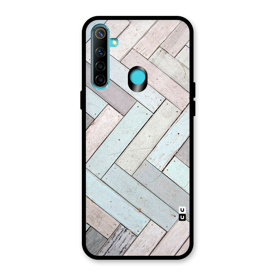 Wooden ZigZag Design Glass Back Case for Realme Narzo 10