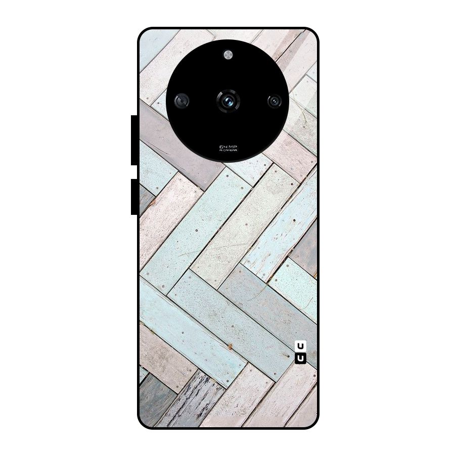 Wooden ZigZag Design Glass Back Case for Realme Narzo 60 5G