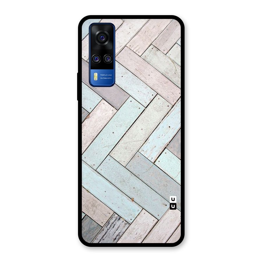 Wooden ZigZag Design Glass Back Case for Vivo Y31