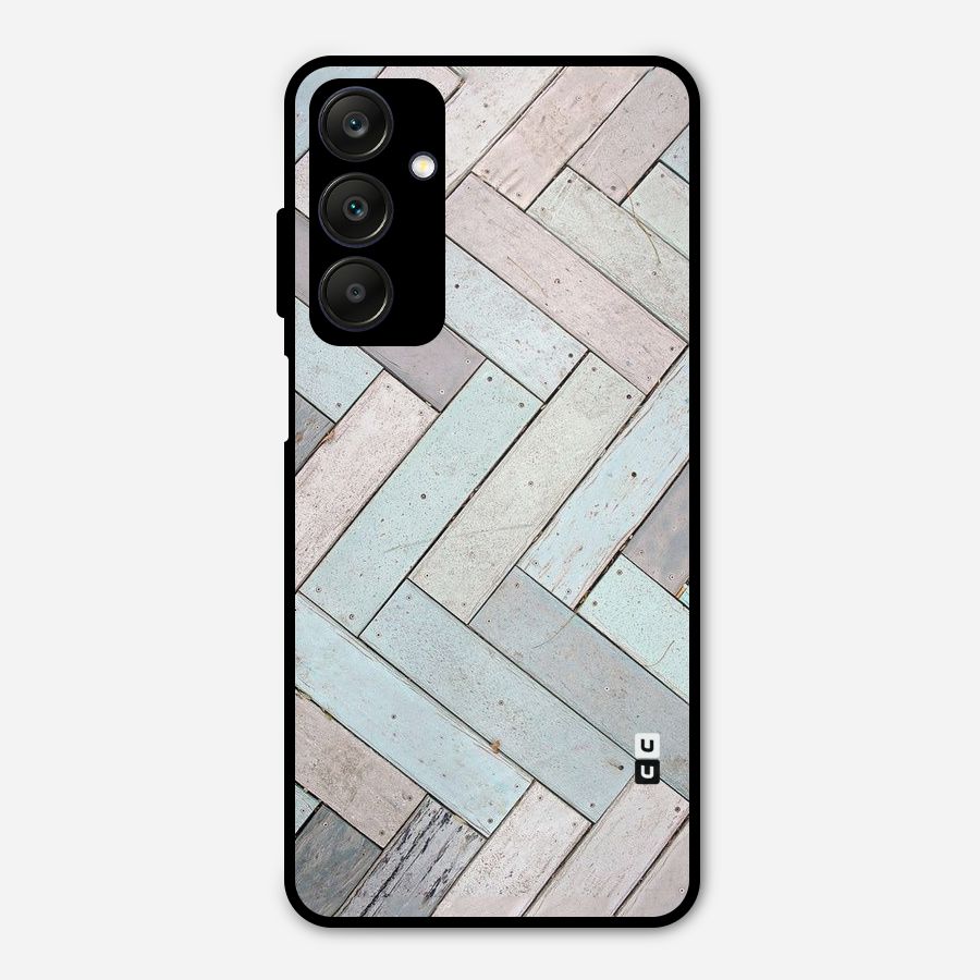 Wooden ZigZag Design Metal Back Case for Galaxy A25 5G