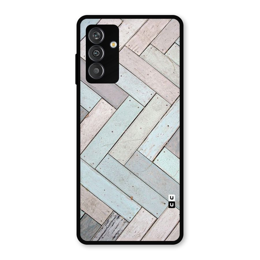 Wooden ZigZag Design Metal Back Case for Galaxy F13