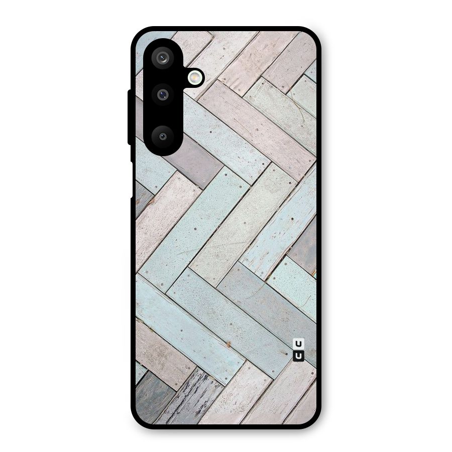 Wooden ZigZag Design Metal Back Case for Galaxy M16