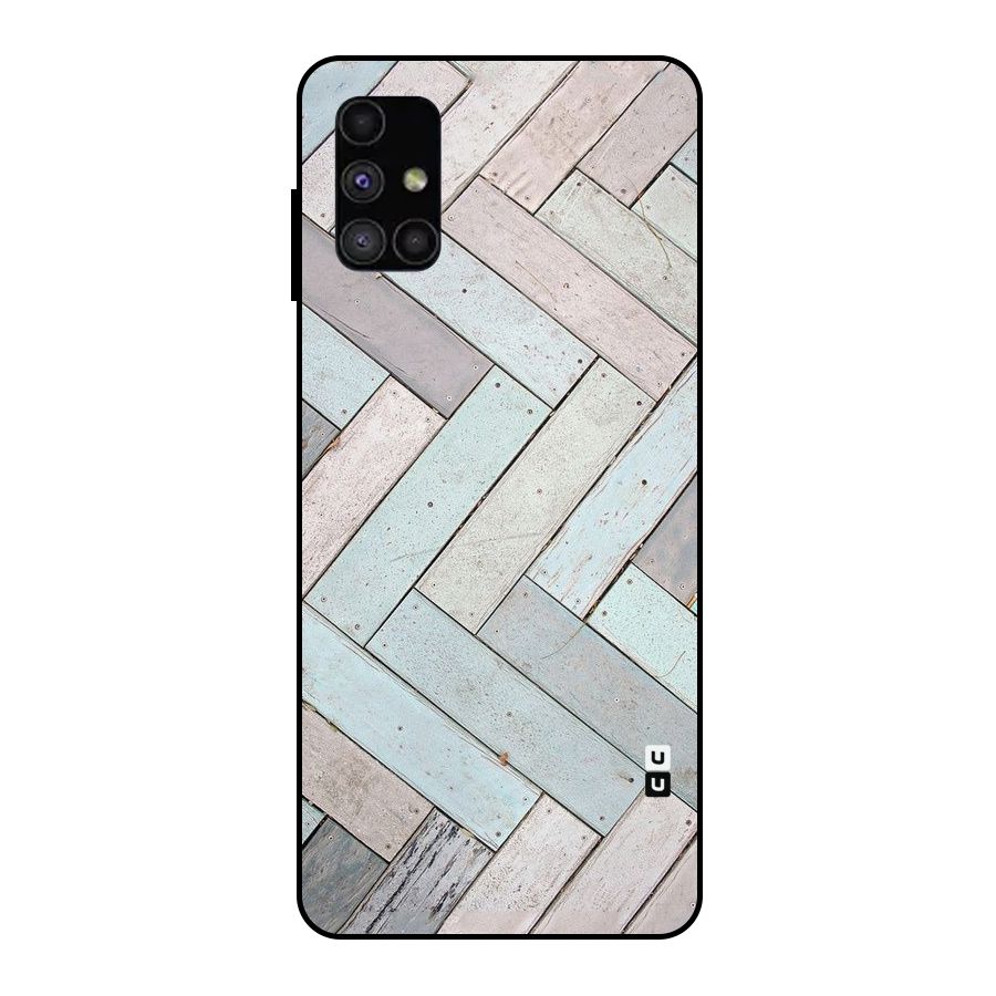 Wooden ZigZag Design Metal Back Case for Galaxy M51
