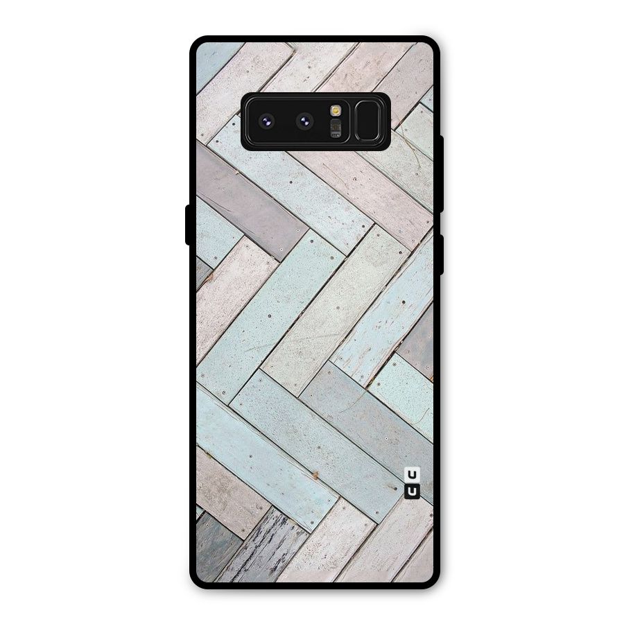 Wooden ZigZag Design Metal Back Case for Galaxy Note 8