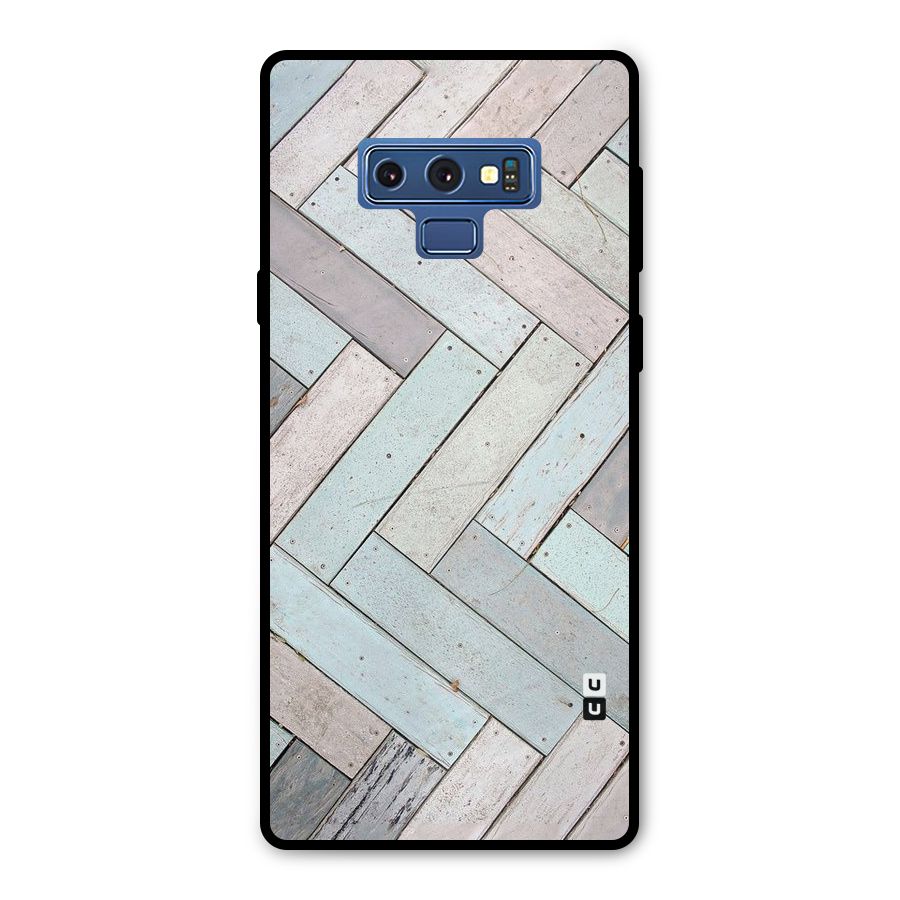 Wooden ZigZag Design Metal Back Case for Galaxy Note 9