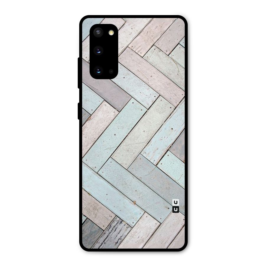 Wooden ZigZag Design Metal Back Case for Galaxy S20