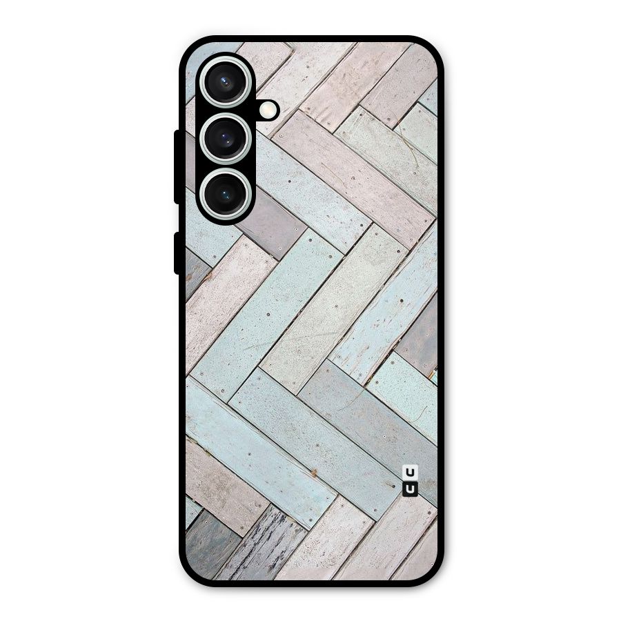 Wooden ZigZag Design Metal Back Case for Galaxy S23 FE