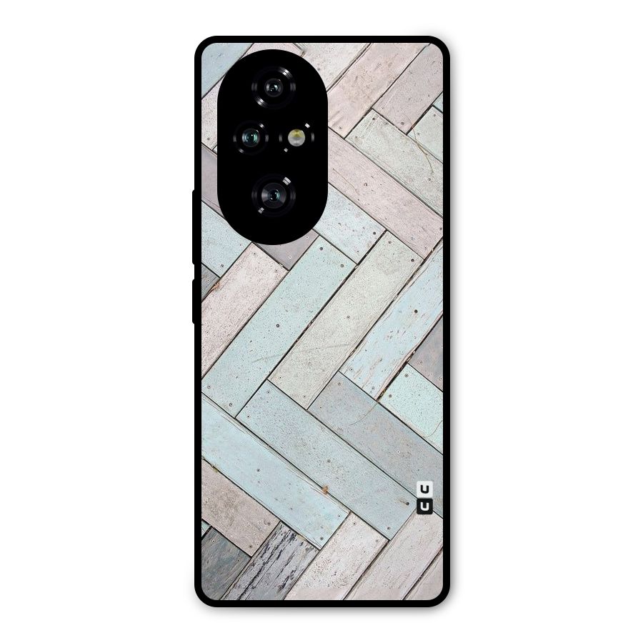 Wooden ZigZag Design Metal Back Case for Honor 200 Pro