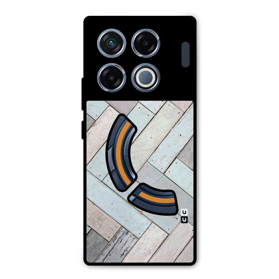 Wooden ZigZag Design Metal Back Case for Infinix GT 20 Pro