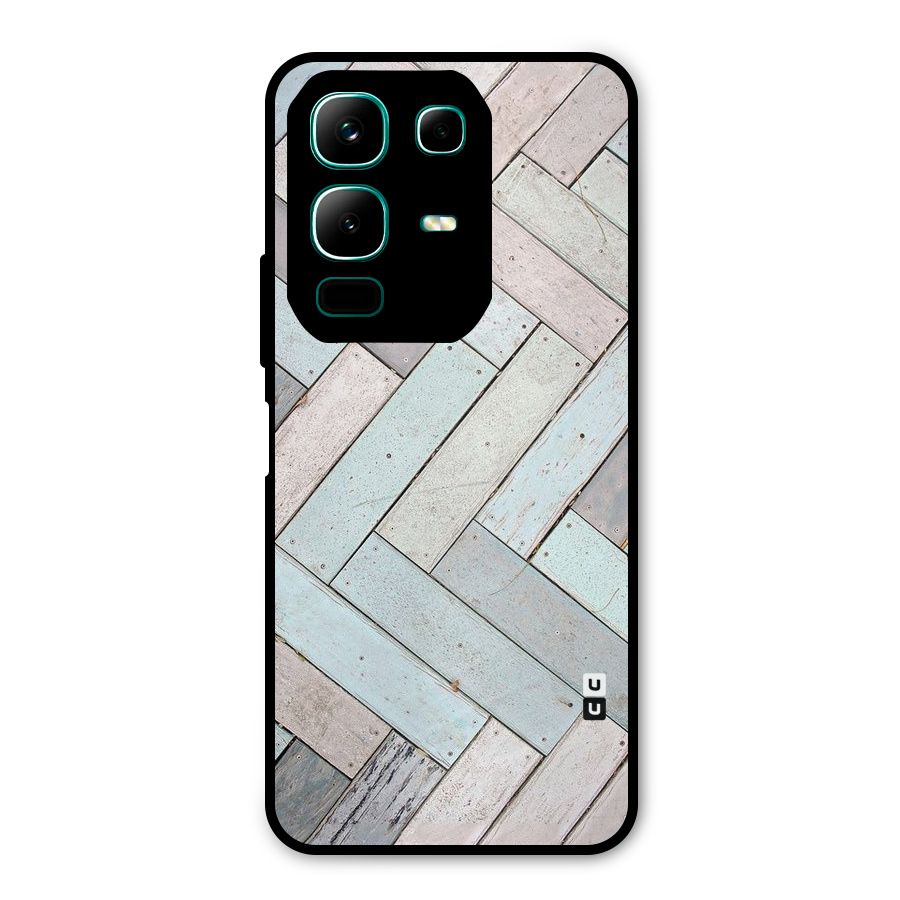 Wooden ZigZag Design Metal Back Case for Infinix Note 50x
