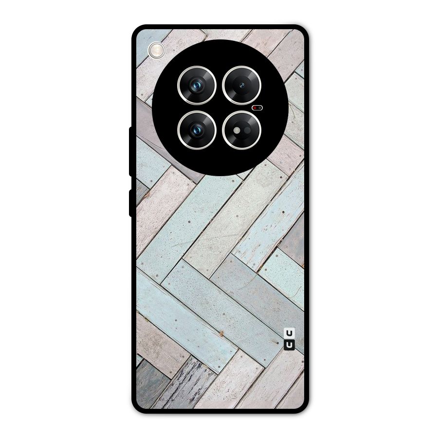 Wooden ZigZag Design Metal Back Case for Infinix Zero 40 5G