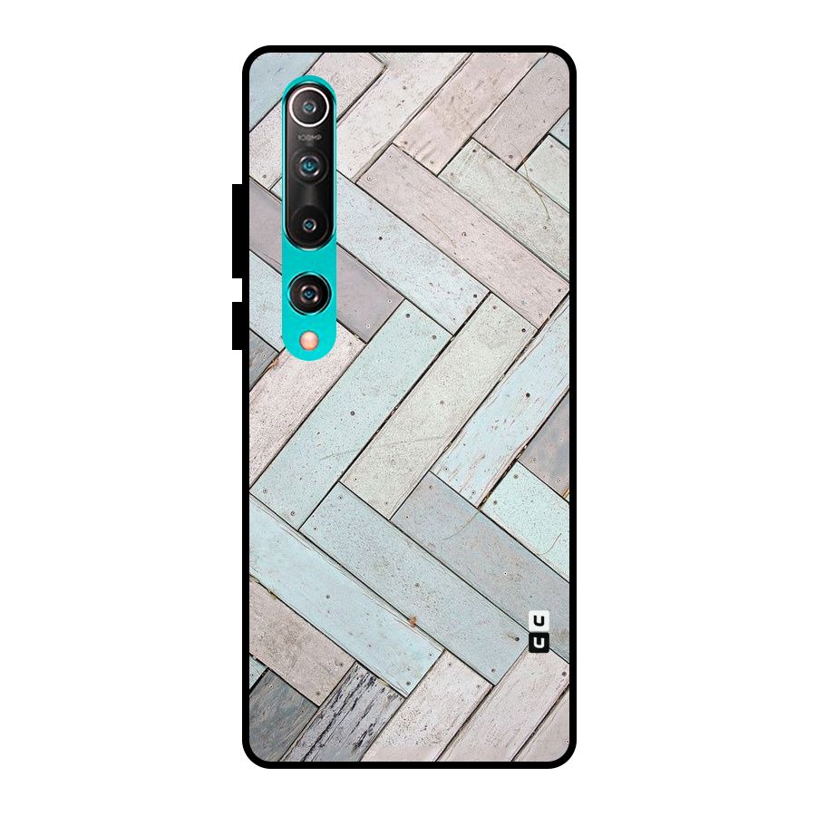 Wooden ZigZag Design Metal Back Case for Mi 10