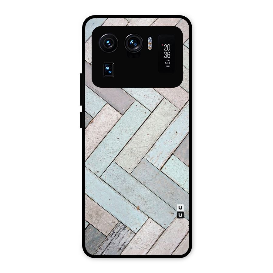 Wooden ZigZag Design Metal Back Case for Mi 11 Ultra