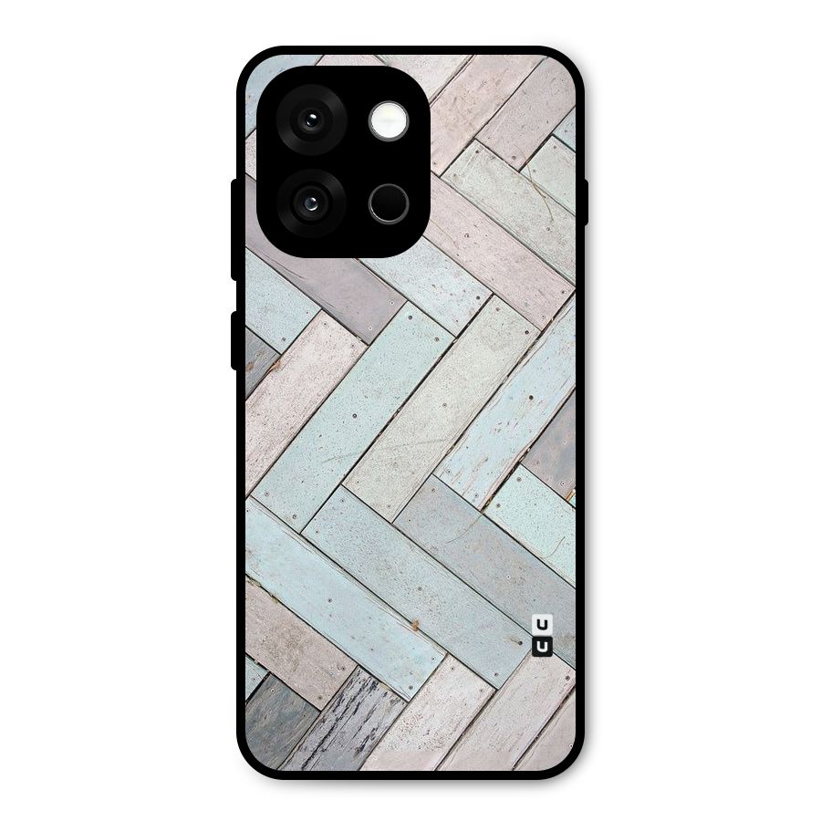 Wooden ZigZag Design Metal Back Case for OnePlus 13s