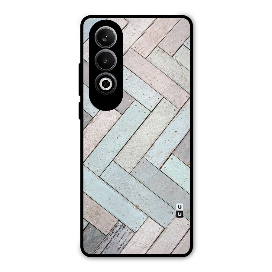 Wooden ZigZag Design Metal Back Case for OnePlus Nord CE4