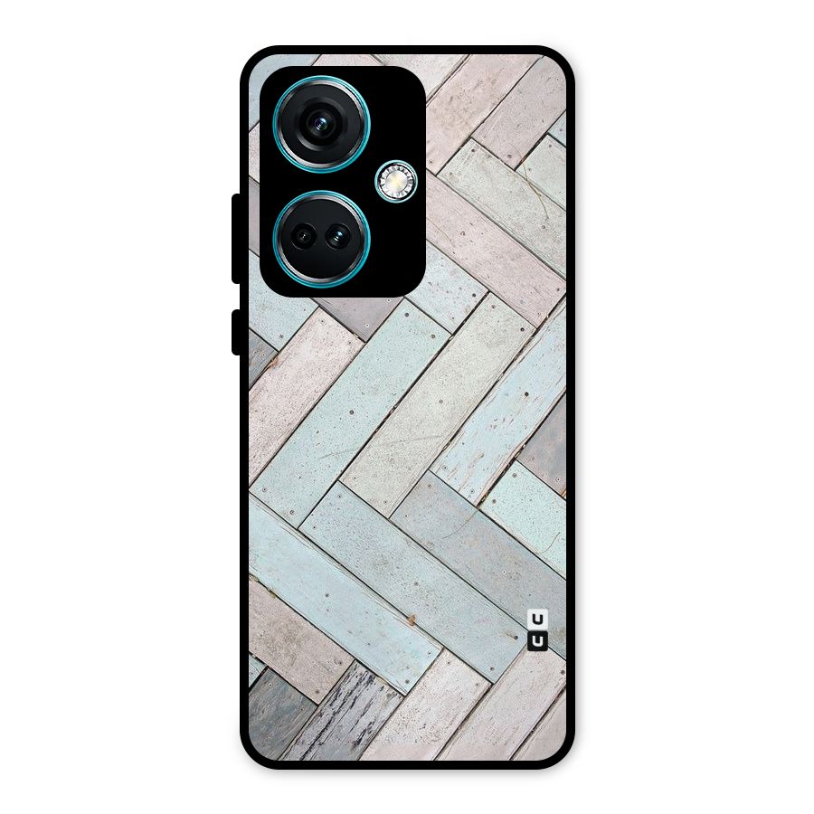 Wooden ZigZag Design Metal Back Case for OnePlus Nord CE 3 5G