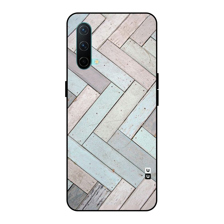 Wooden ZigZag Design Metal Back Case for OnePlus Nord CE 5G