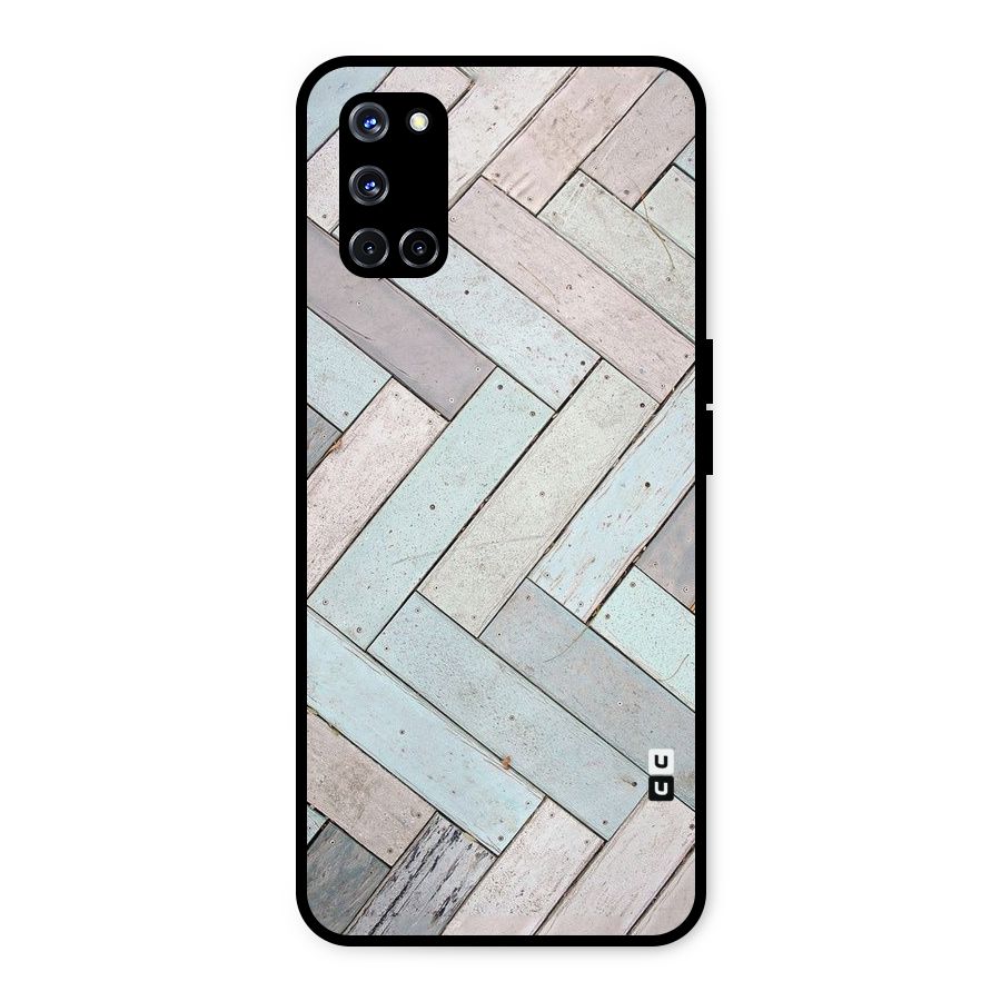 Wooden ZigZag Design Metal Back Case for Oppo A52