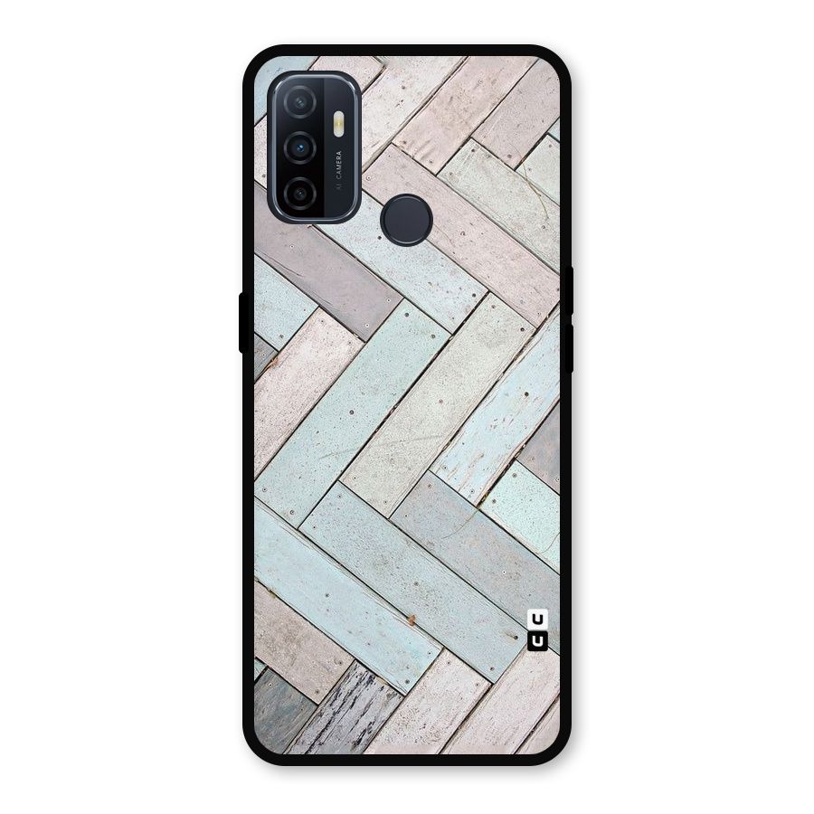 Wooden ZigZag Design Metal Back Case for Oppo A53
