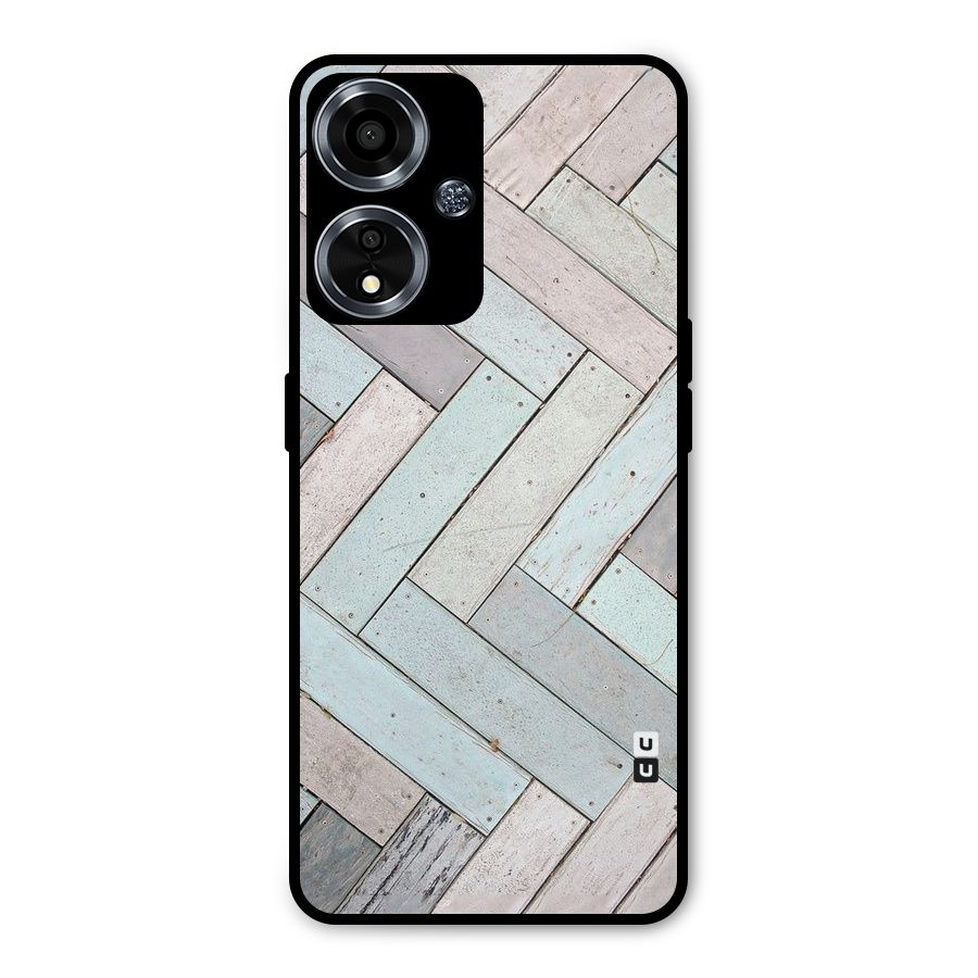 Wooden ZigZag Design Metal Back Case for Oppo A59