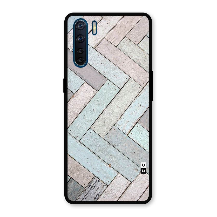 Wooden ZigZag Design Metal Back Case for Oppo F15