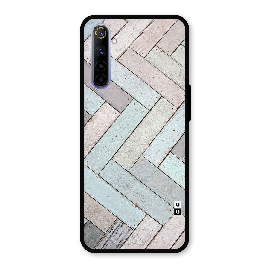 Wooden ZigZag Design Metal Back Case for Realme 6