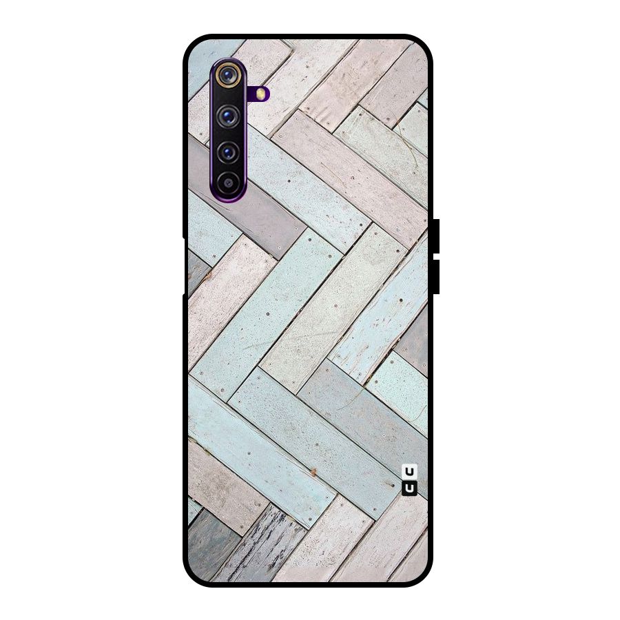 Wooden ZigZag Design Metal Back Case for Realme 6 Pro
